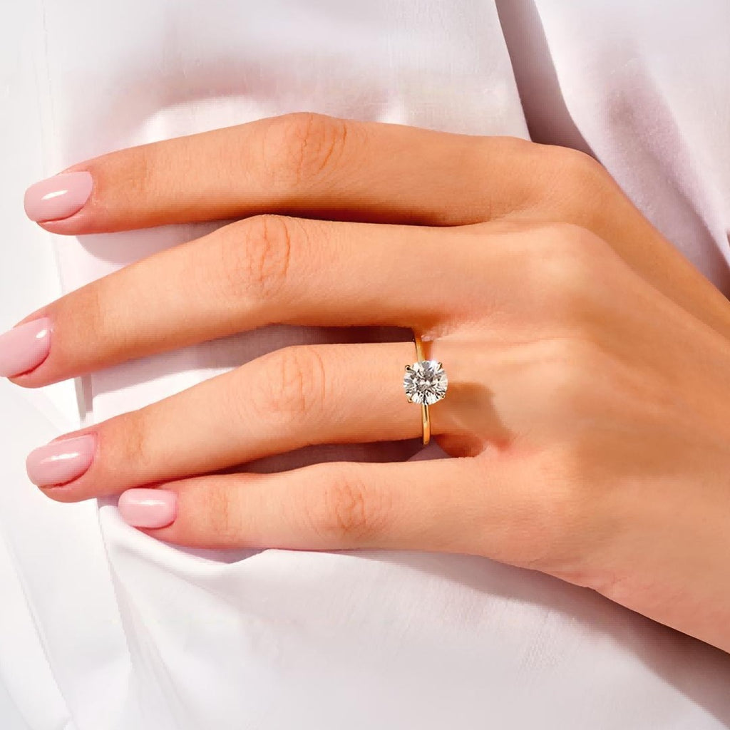 2.00 Ct Round Cut Natural Diamond Solitaire Diamond Engagement Ring