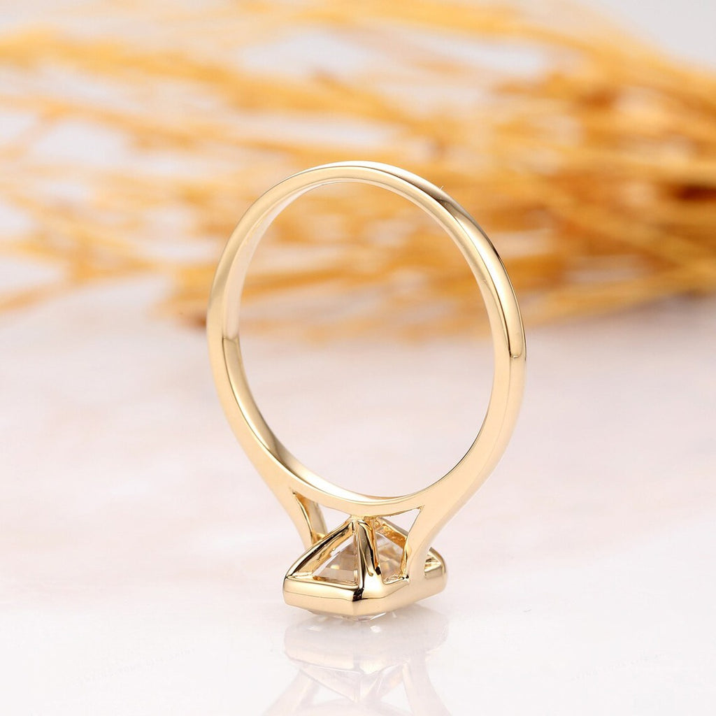 2.00 Ct Emerald Cut Ring With 14K Yellow Gold Engagement Ring