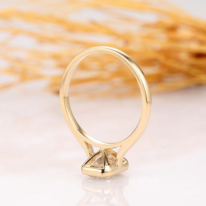 2.00 Ct Emerald Cut Ring With 14K Yellow Gold Engagement Ring