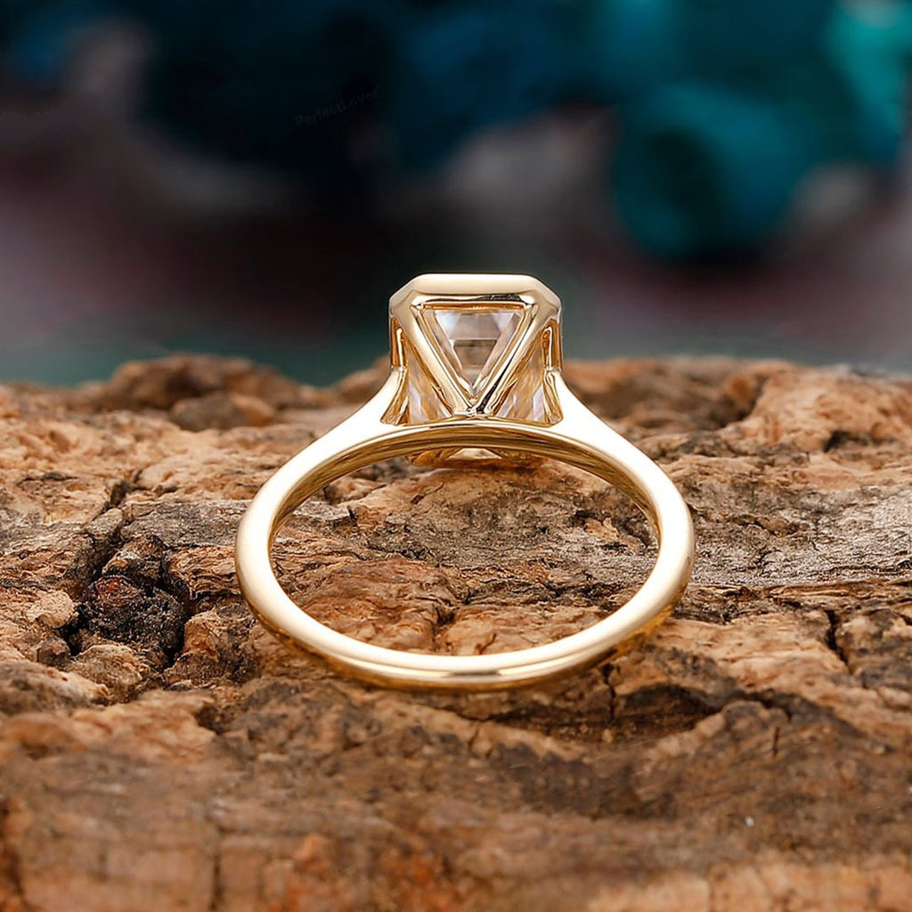 2.00 Ct Emerald Cut Engagement Ring With 14k Yellow