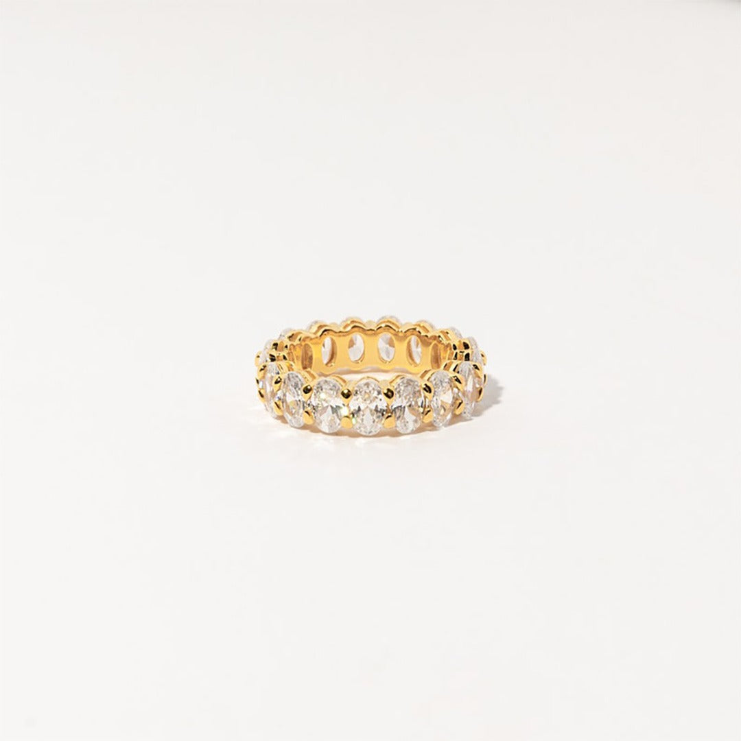 3.00 Ct Oval Diamond Wedding Band, Shared Prong Set Diamond Eternity Ring