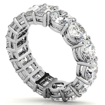 6.58 Ct Oval & Emerald Cut Lab Grown Diamond Eternity Band Ring