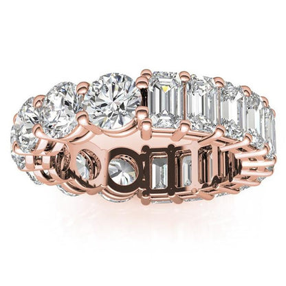6.58 Ct Oval & Emerald Cut Lab Grown Diamond Eternity Band Ring