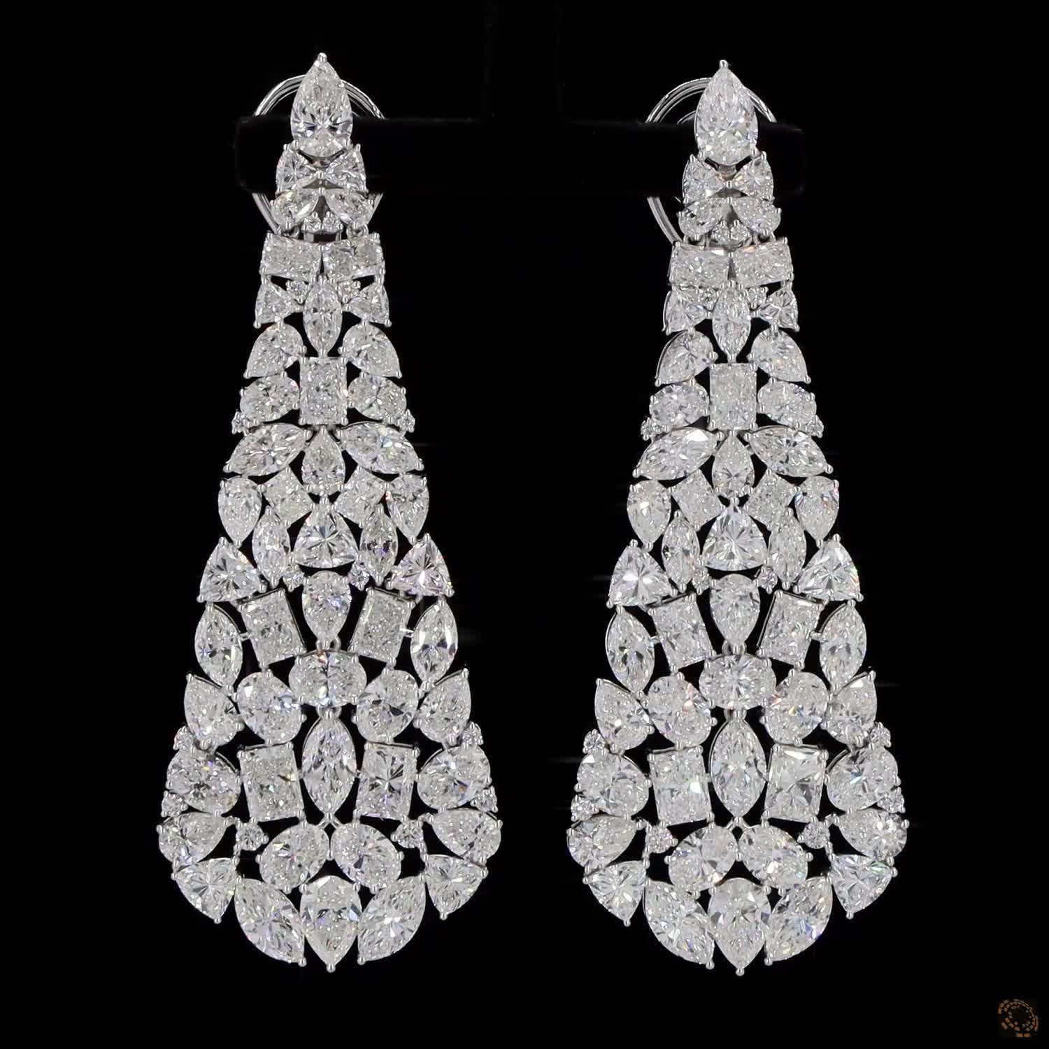 41.23 Ct Multi Shape Lab Grown Diamond Earrings