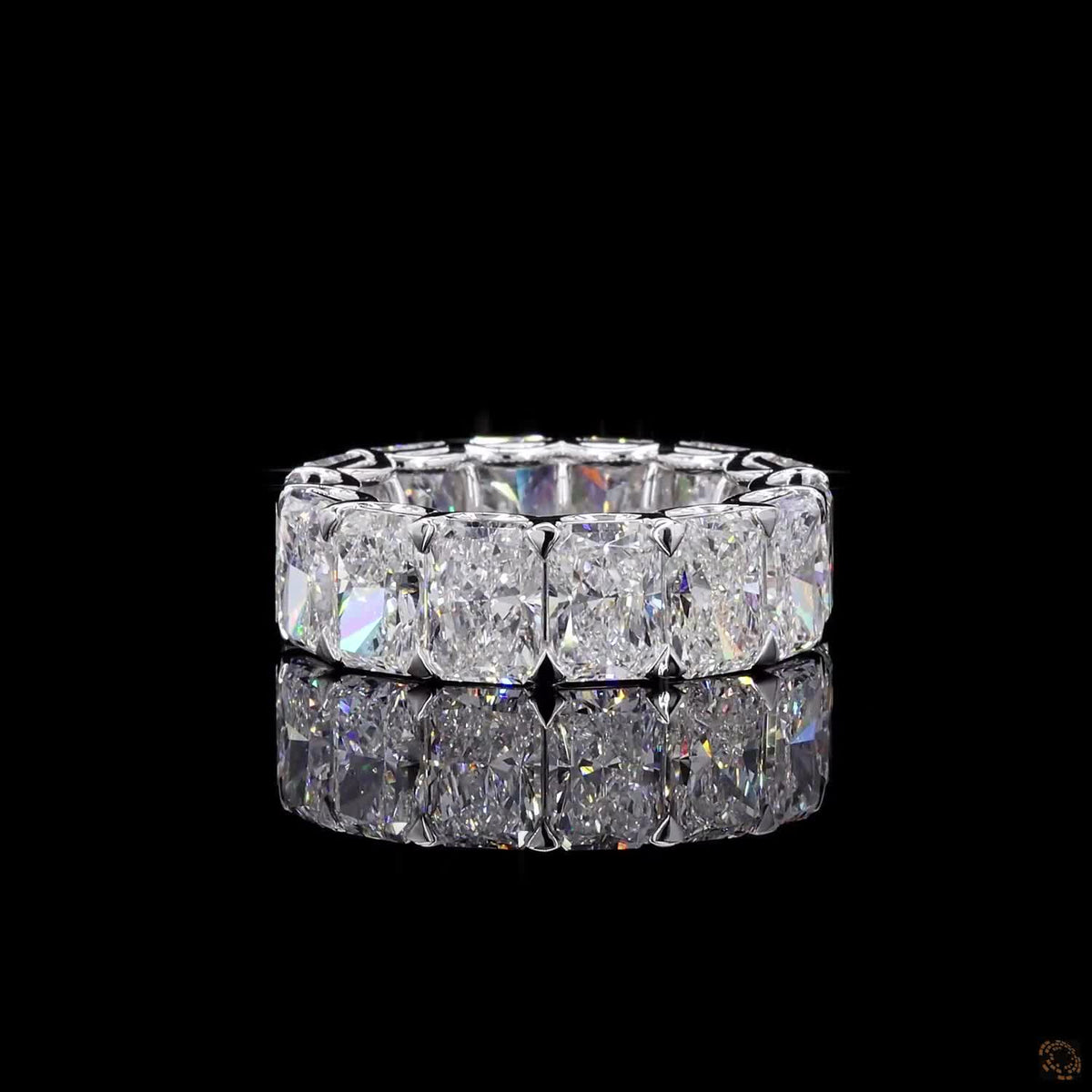 14.77 Ct Radiant Cut  Elongated Cushion CutDiamond Eternity Band set in white gold