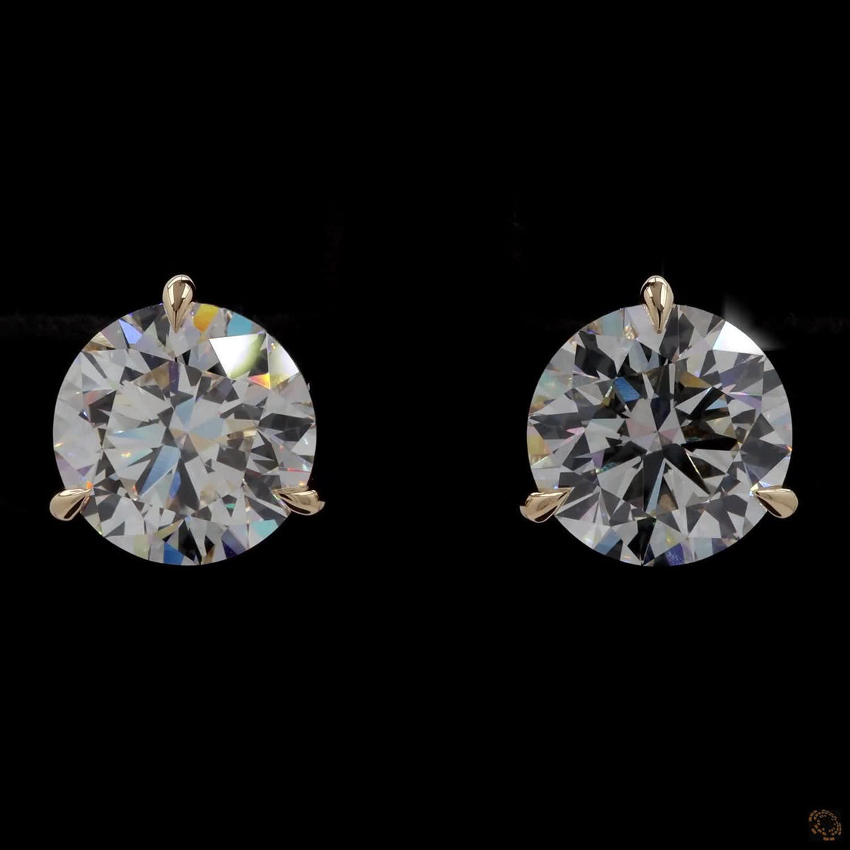 5.08 Ct Classic Round Diamond Solitaire Studs in White Gold