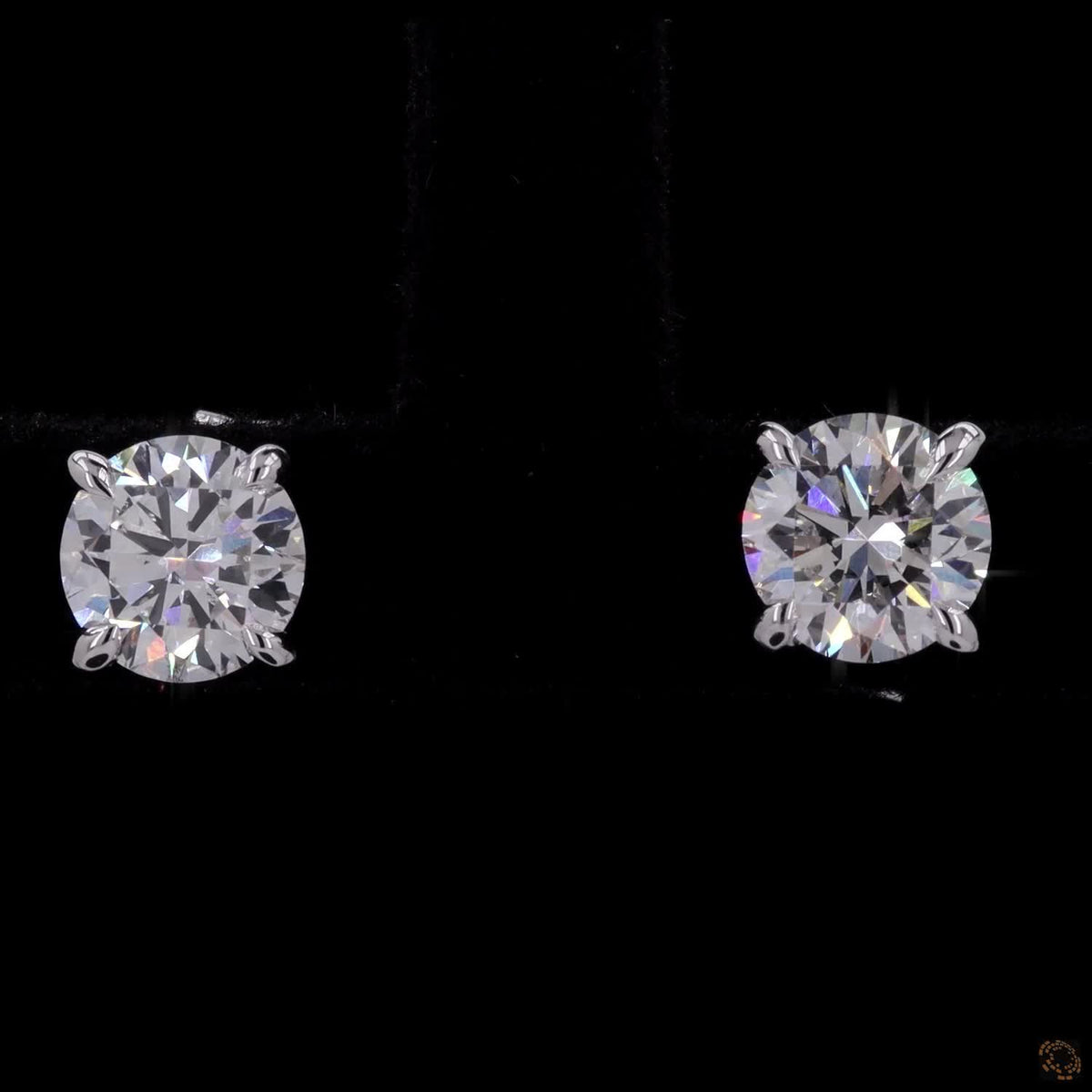 1.44 Ct 4 Prong Diamond Stud Earrings, White Gold Solitaire Diamond Studs, Round Diamond Stud Earrings, Round Cut Diamond Studs