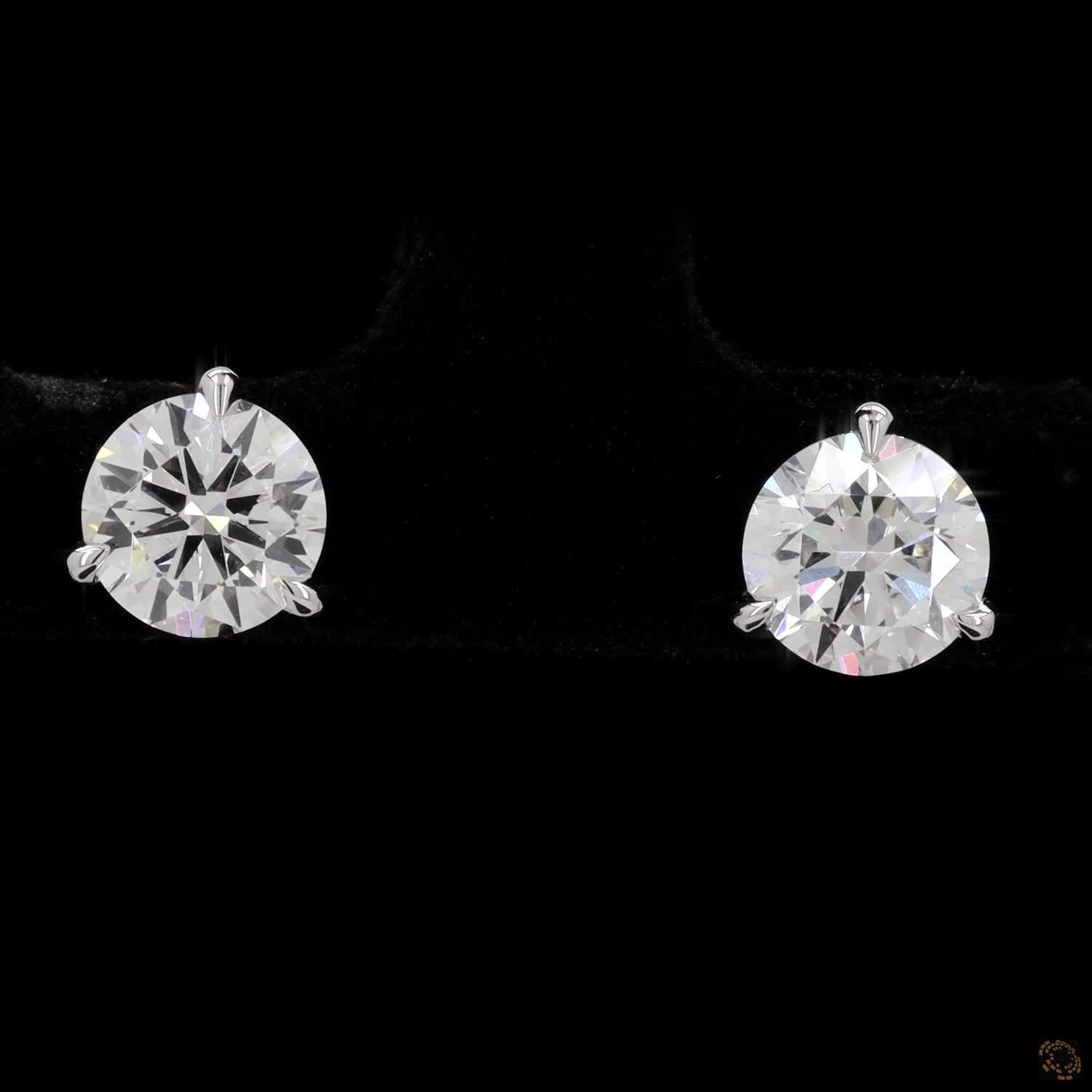 1.45 Ct Classic Round Diamond Martini Setting Stud Earrings in 14K White Gold