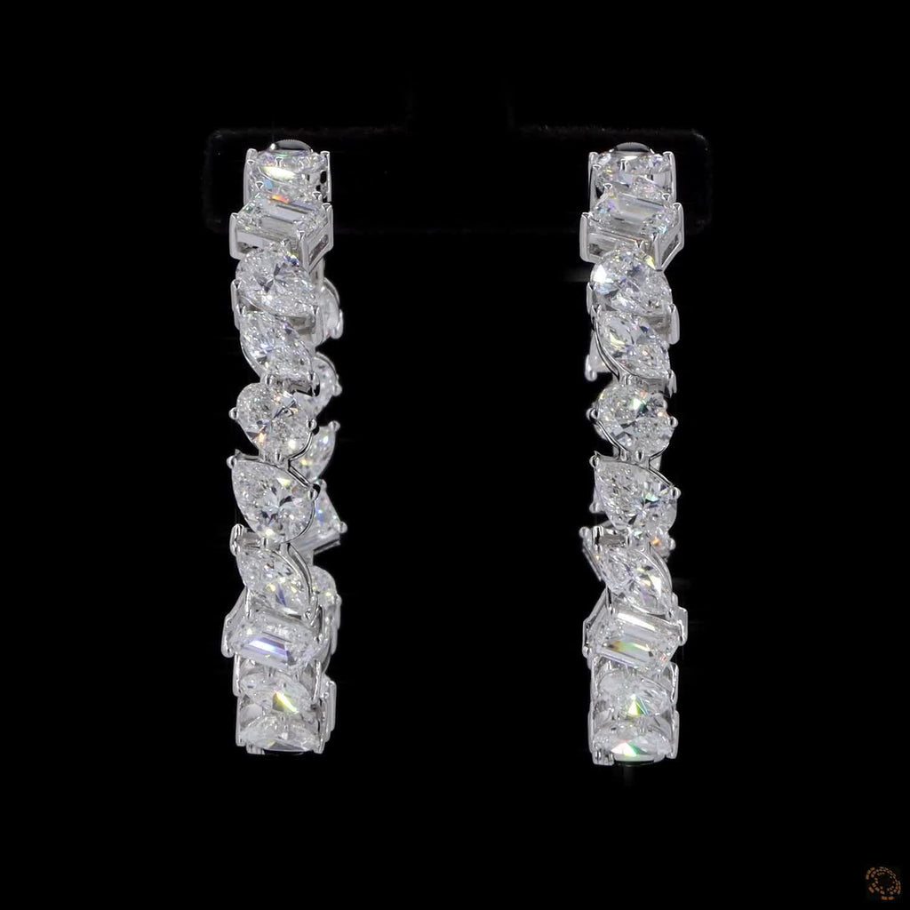 11.28 Ct Lab Grown Diamond Multi-Shape Drop Earrings