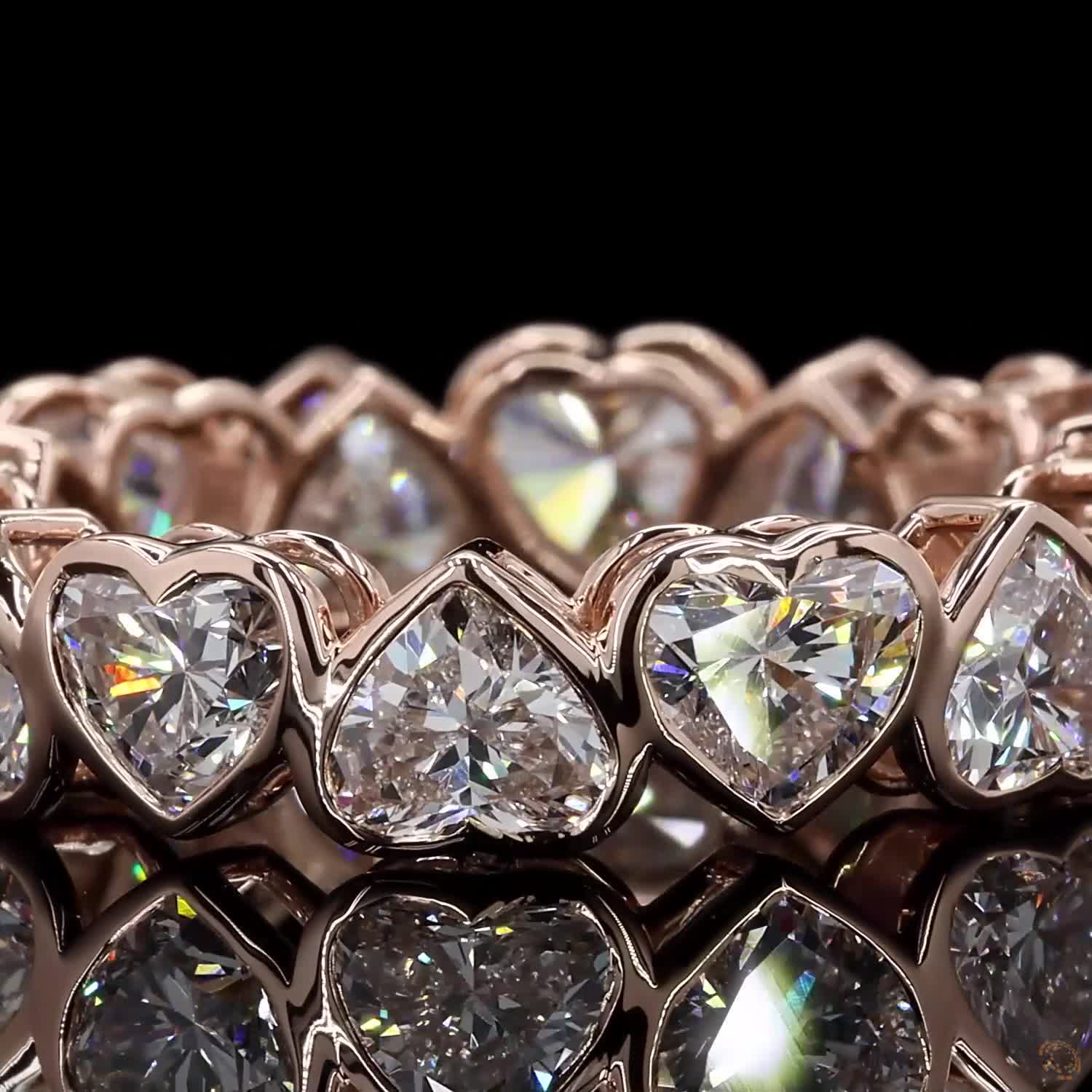 5.33 Ct Heart Eternity Band With Wedding Bands