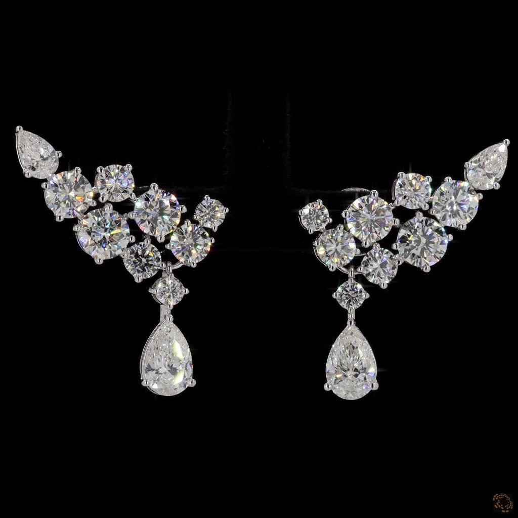 5.68 Ct Cluster Climber with Fashion Earrings - Push Backs