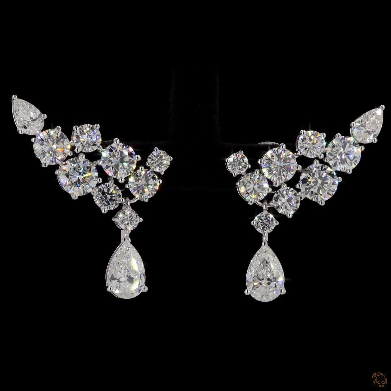 5.68 Ct Cluster Climber with Fashion Earrings - Push Backs