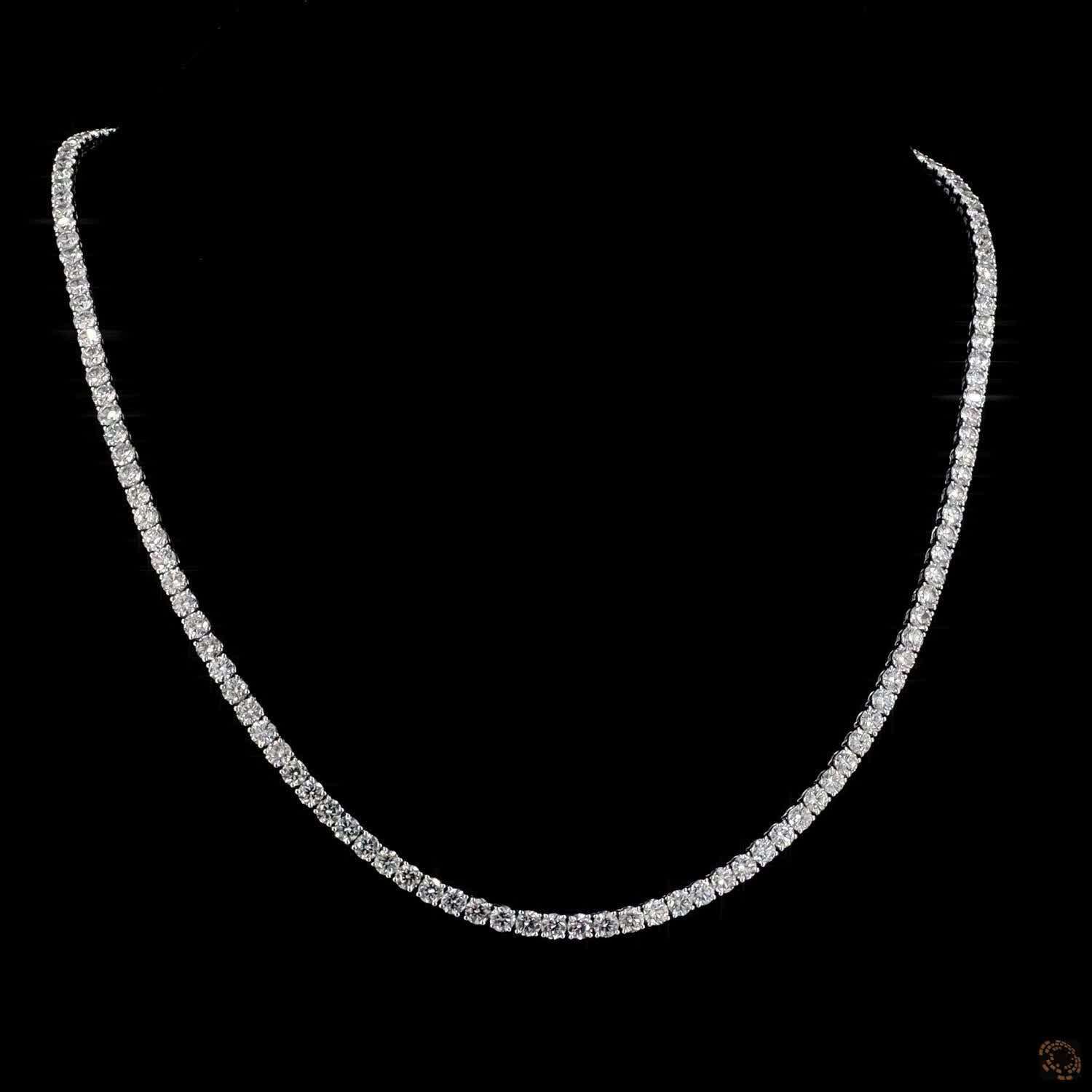 16.38 Ct Mid-Size Graduated Round Lab-Grown Diamond Tennis Choker