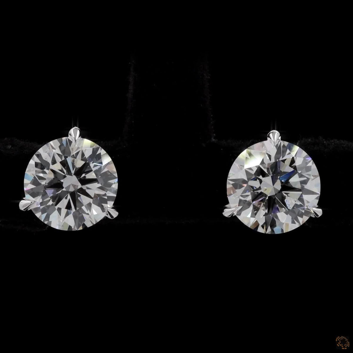 3.18 Ct Elevate your ear stack with these three-prong martini solitaire diamond stud earrings in 14K white gold