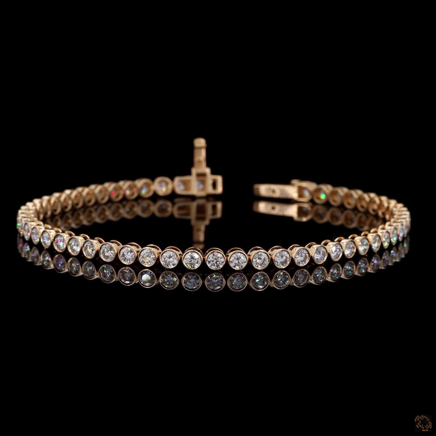 3.42 Ct Full Bezel Setting providing smooth encasing, snag-free wear, and maximum protection for each stone