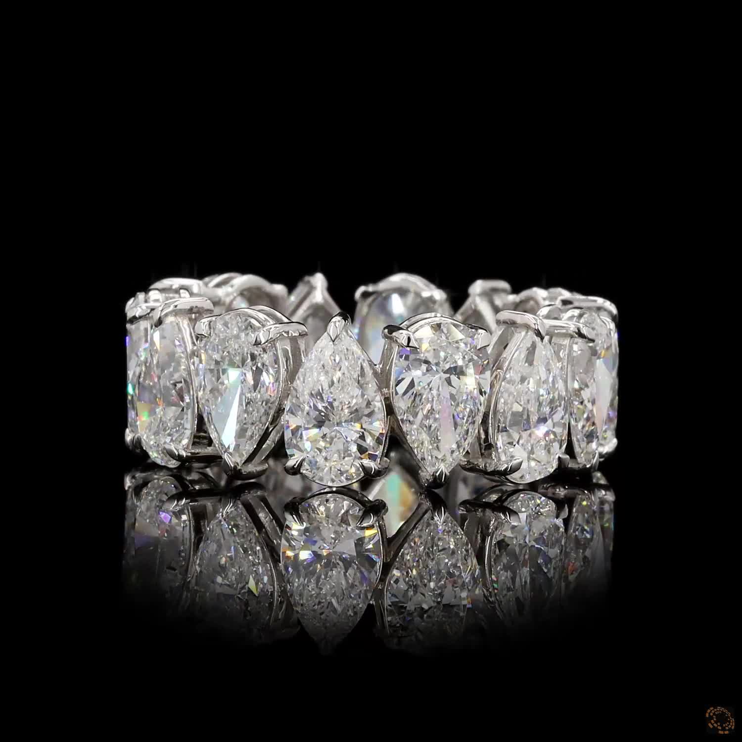 7.83 Ct Pear Shape Luxury Diamond Anniversary Ring Women's Diamond Wedding Band