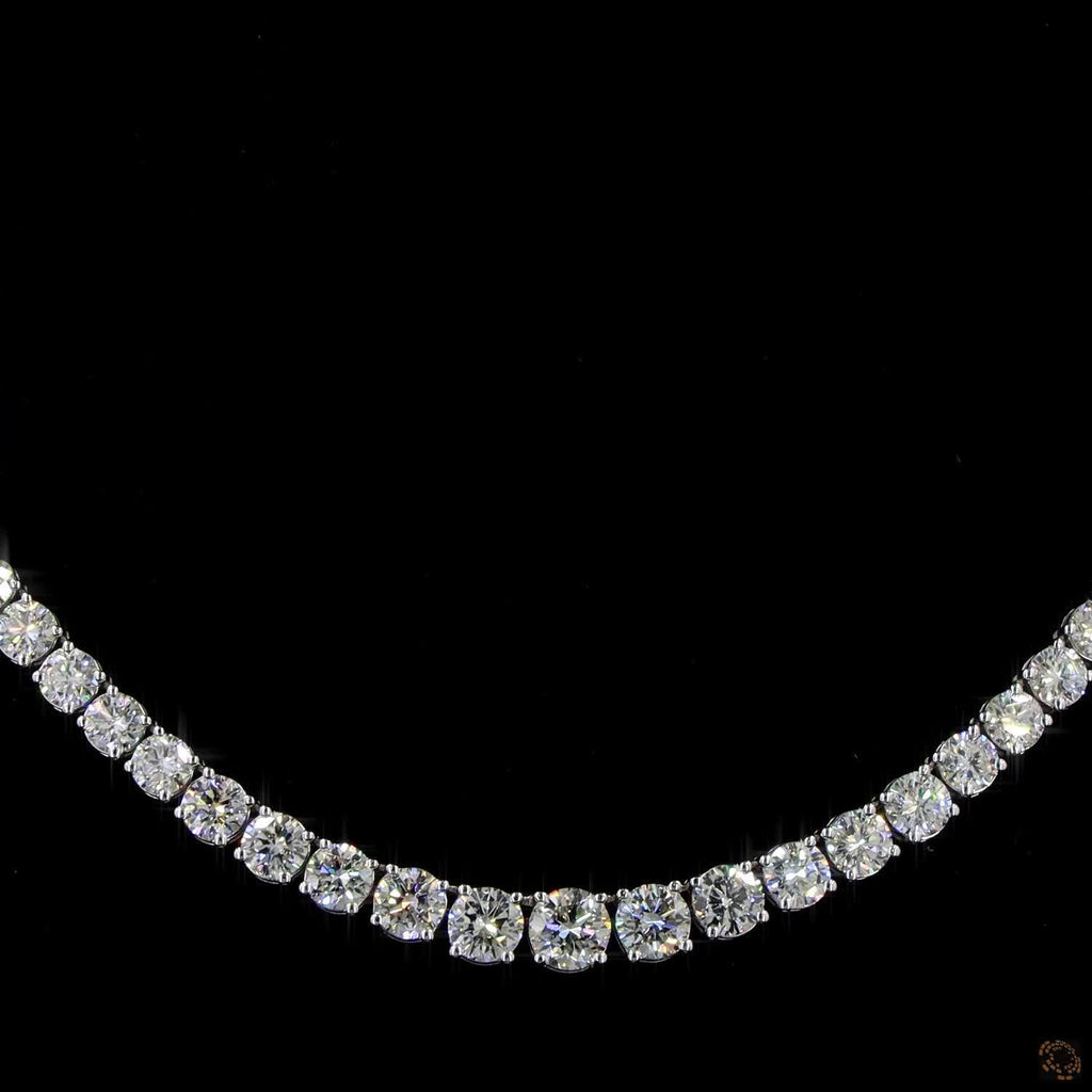 9.18 Ct Fine Diamond Tennis Necklace for Women – Brilliant Cut Diamonds