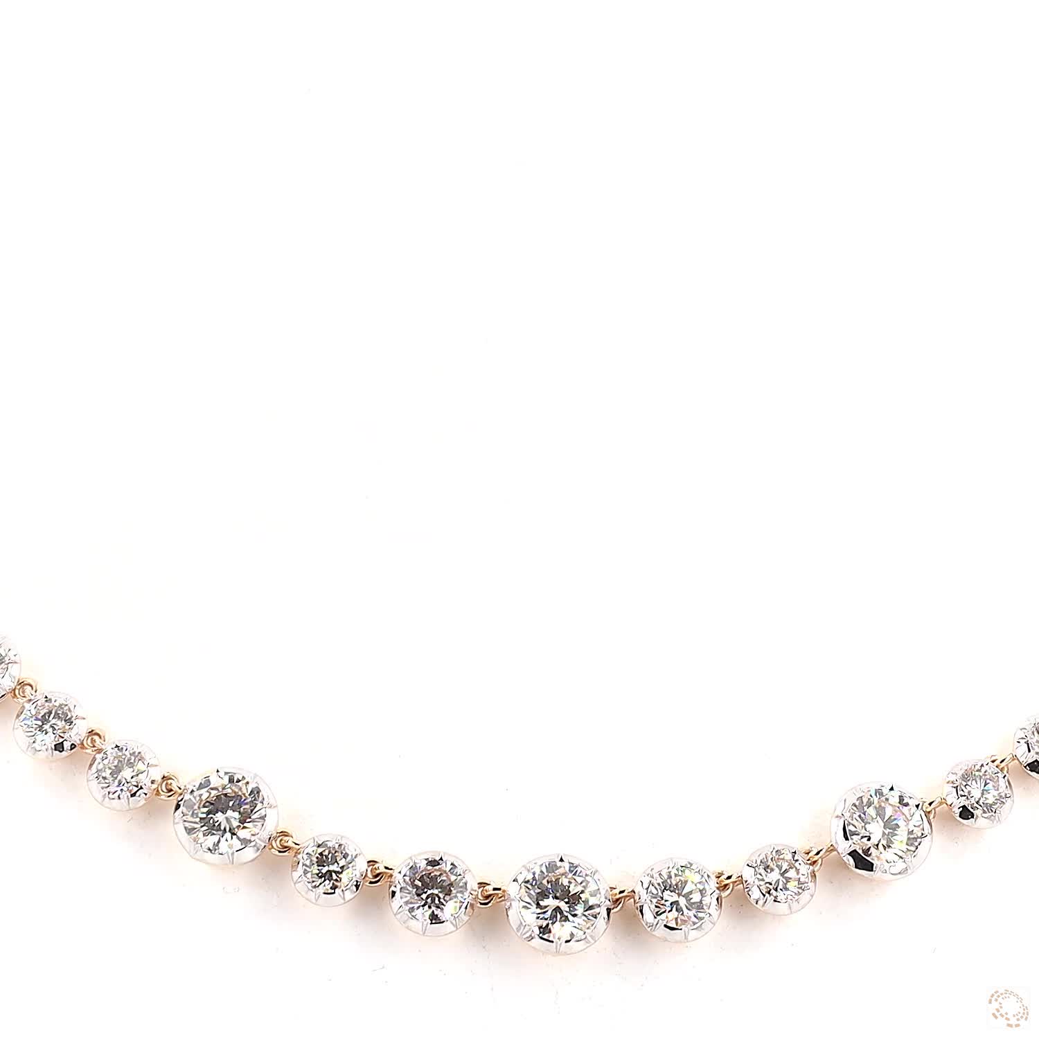 20.19 Ct Classic Graduated Round Diamond Statement Tennis Necklace