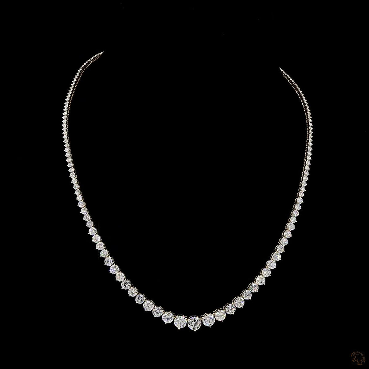 29.06 Ct Round Brilliant Cut diamonds seamlessly graduated from larger center stones