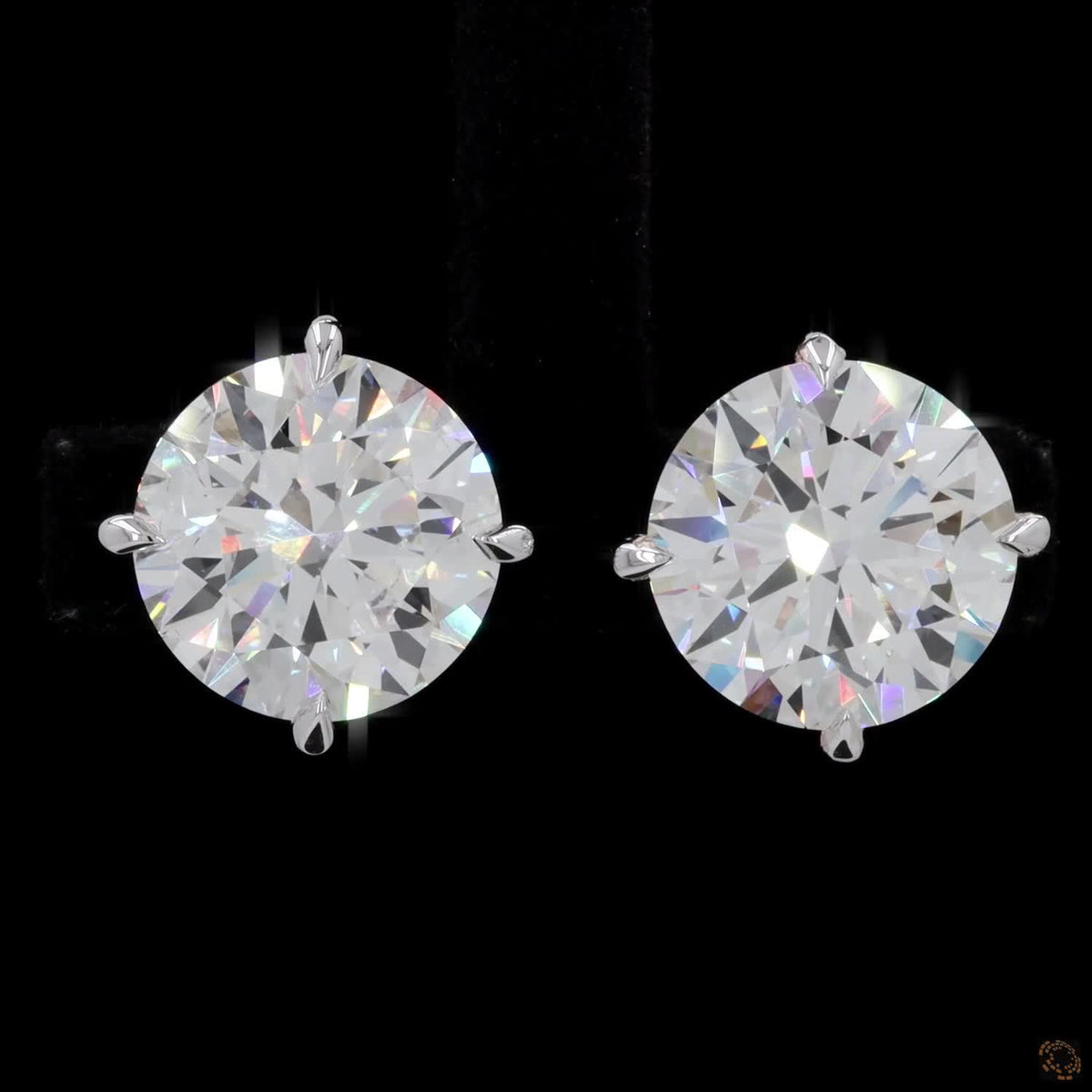 12.14 Ct White gold solitaire earrings, essential luxury diamond studs, lab grown round diamond studs, bridal diamond stud earrings
