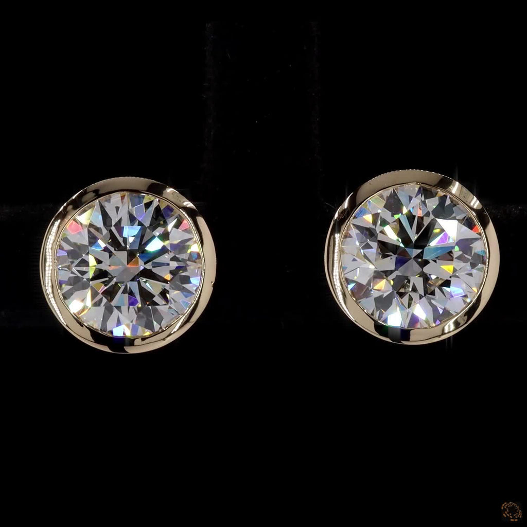 1.50 Ct Bezel-Set Lab Diamond Stud Earrings