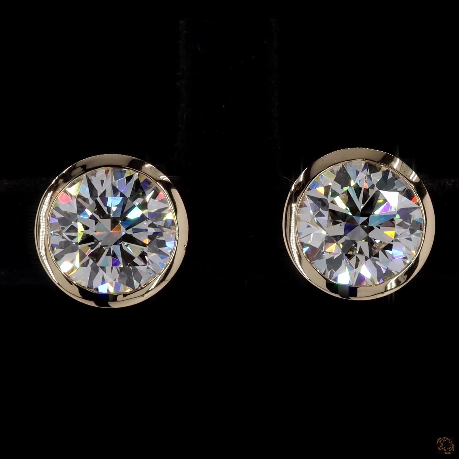 1.50 Ct Bezel-Set Lab Diamond Stud Earrings