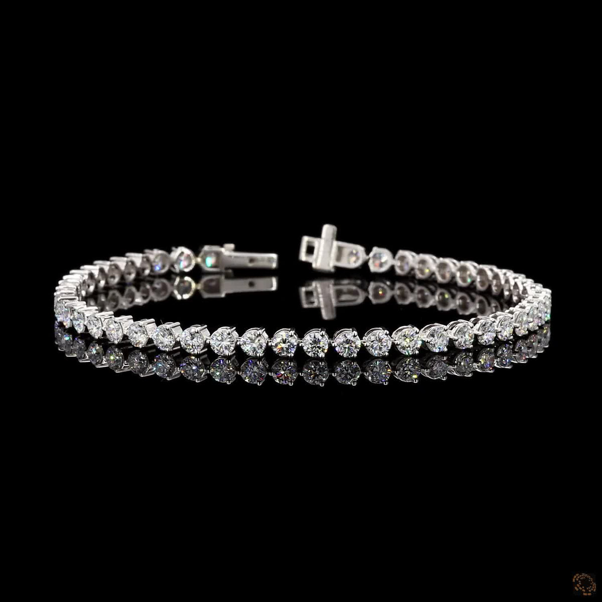 5.18 Ct White Gold Graduate Tennis Bracelet, Tapered Round Cut Eternity Line Bracelet, Timeless Fine Jewelry Gift for Her