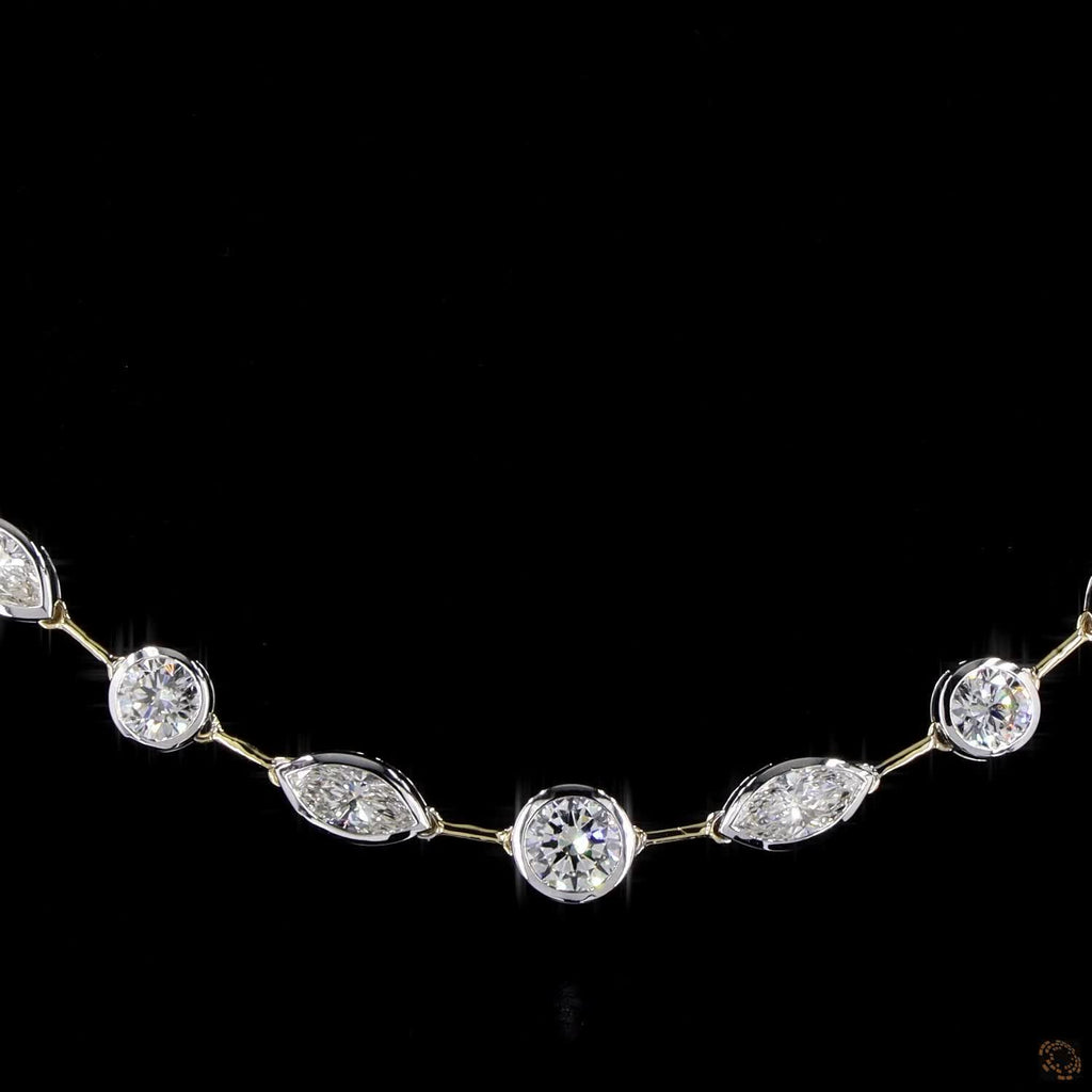 5.30Ct Certified Marquise Diamond Minimalist Chain Necklace