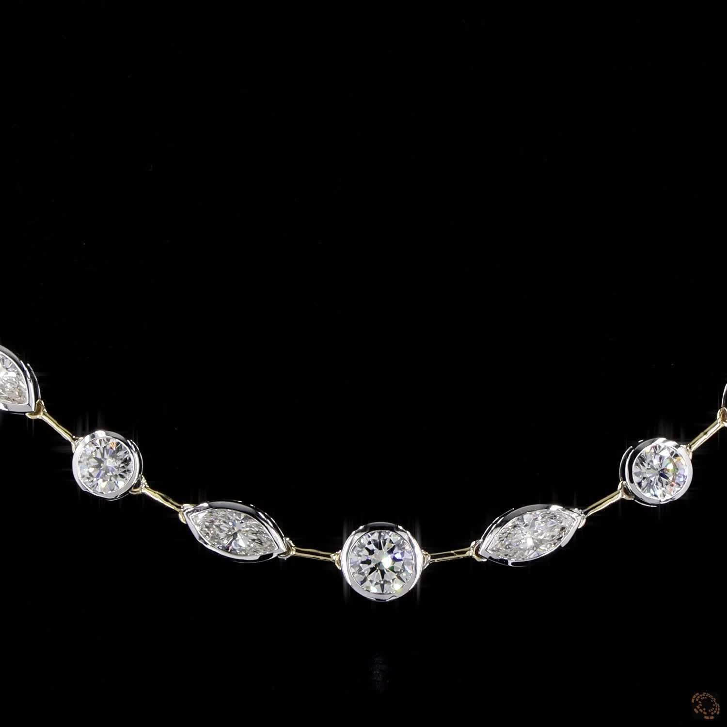 5.30Ct Certified Marquise Diamond Minimalist Chain Necklace