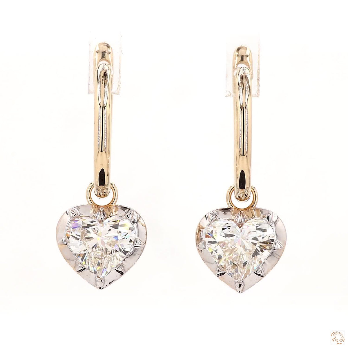 3.08 Ct Heart Cut brilliant diamonds hanging as dangling charm drops