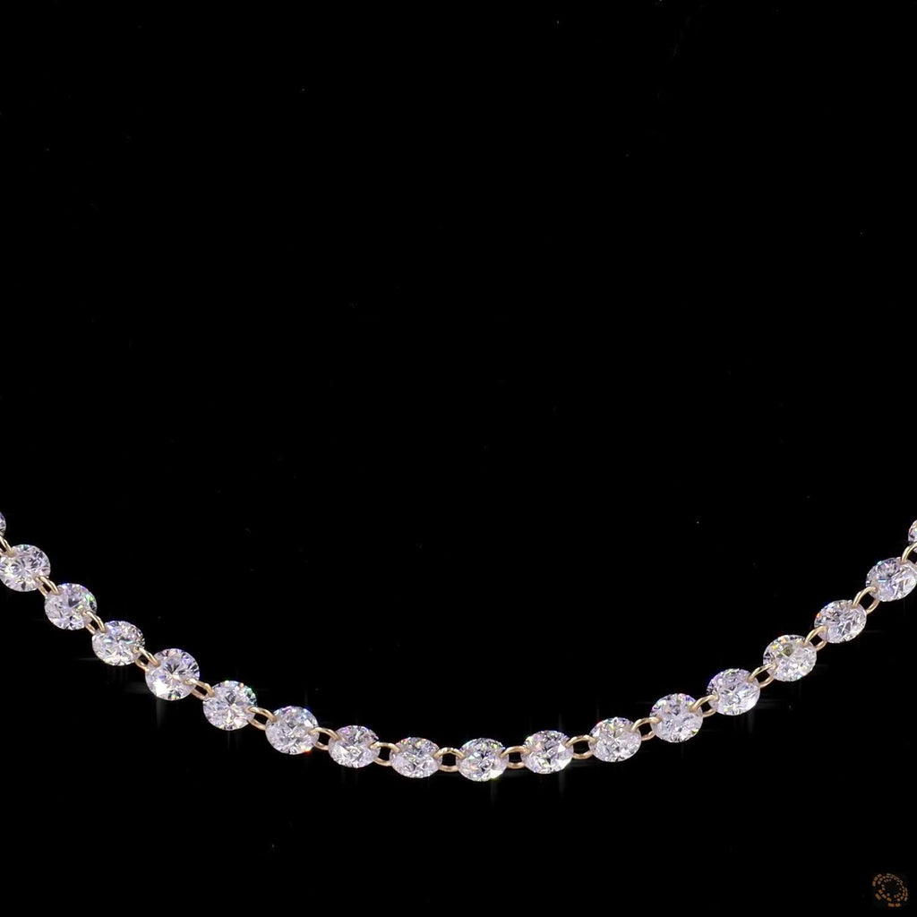 16.21 CT Classic Round Diamond Tennis Necklace | Lab Grown Diamond Choker | Anniversary Gift for Her