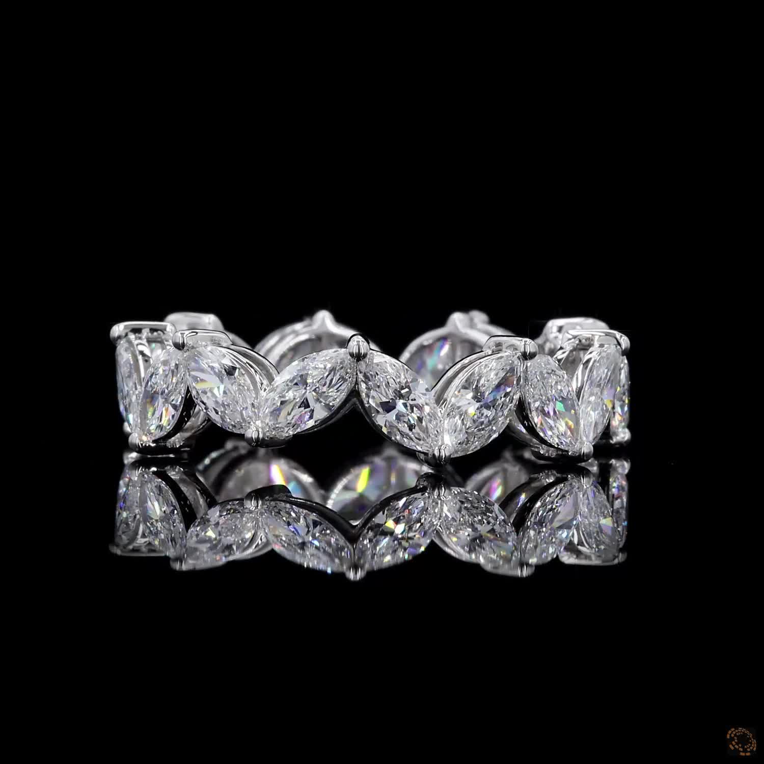 2.64 Ct Marquise-Cut Diamond Eternity Band in White Gold