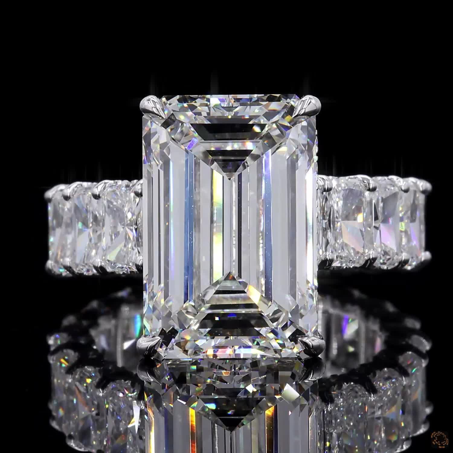 24.41 Ct Emerald Cut Lab Grown Diamond Proposal Ring 