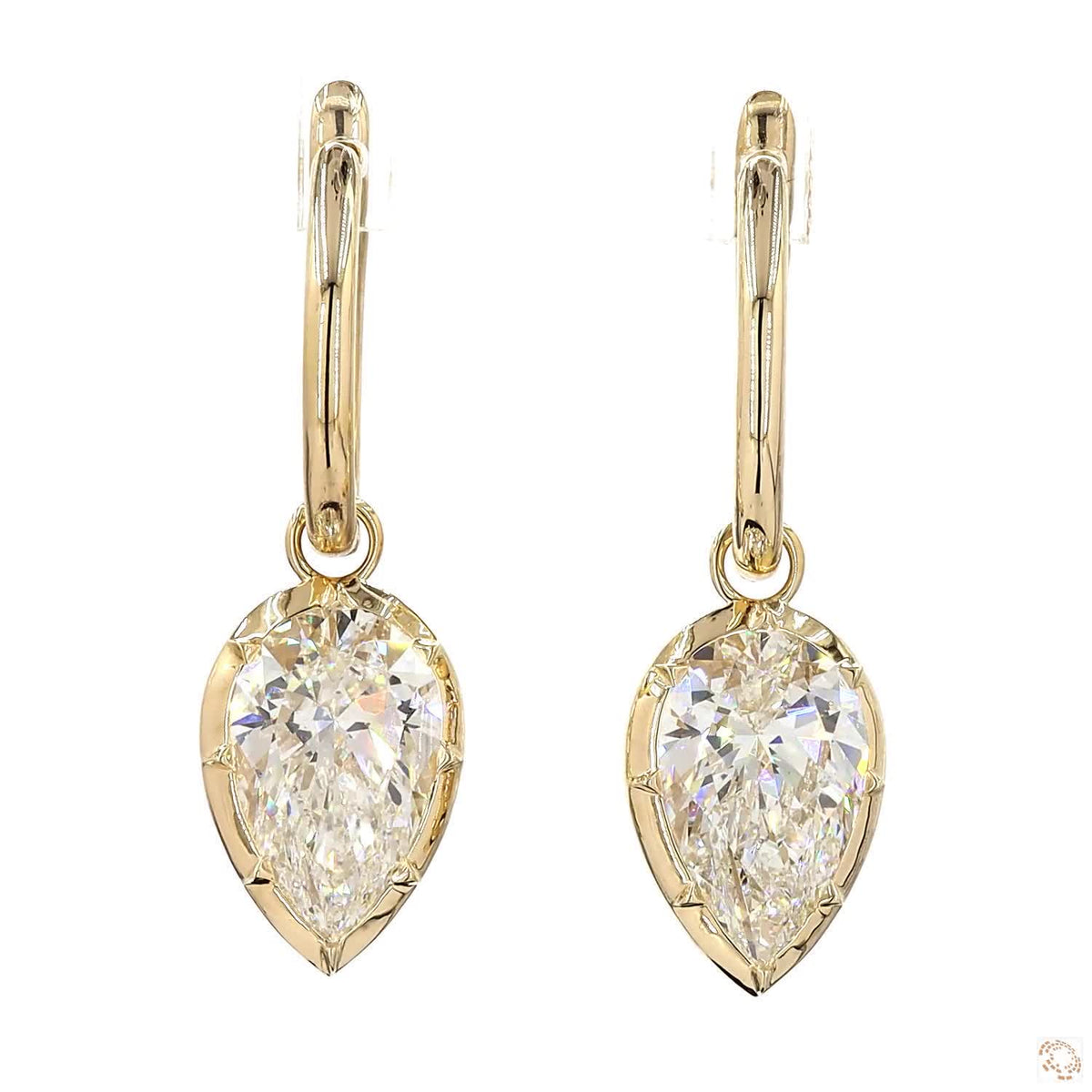6.06 Ct Monochromatic — High-polish 14K Yellow Gold hoop, setting rim, and reverse gallery