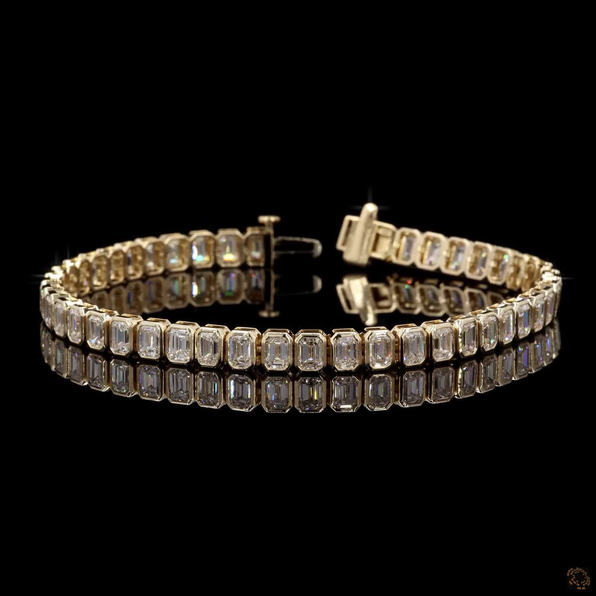 10.07 Ct Elegant Emerald-Cut Crystal Tennis Bracelet for Women – Classic Rectangular Stone Link Bracelet