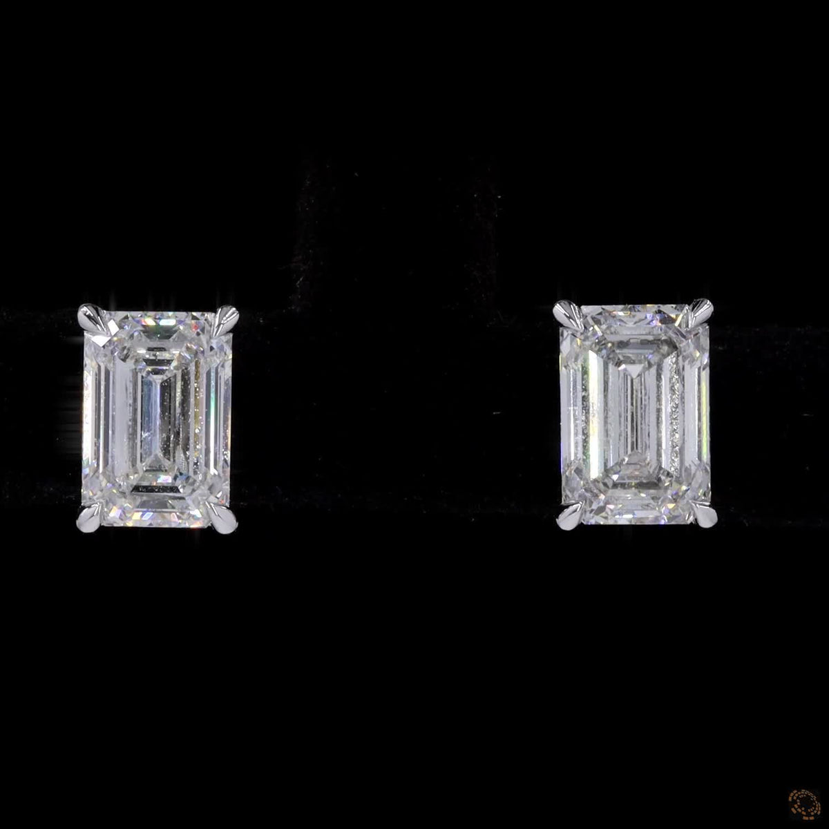 2.19 Ct Emerald Cut Solitaire Diamond Stud Earrings in White Gold