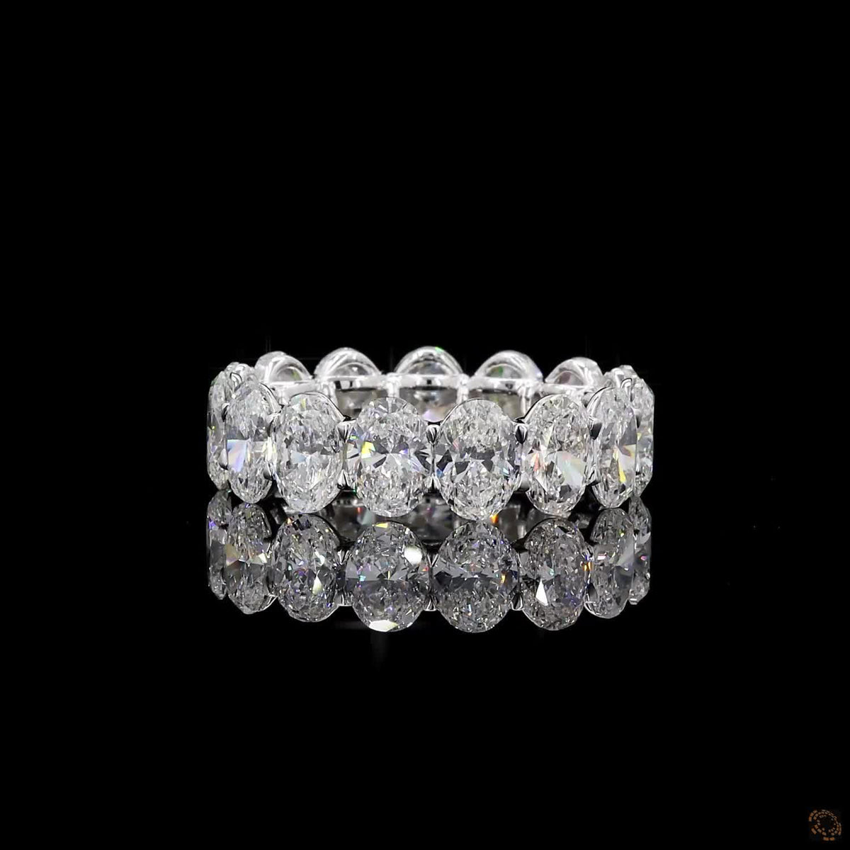 10 Ct Oval Diamond Eternity Band, Vertical Oval Cut Wedding Ring, Oval Cut Full Eternity Ring, Shared-Prong Oval Band