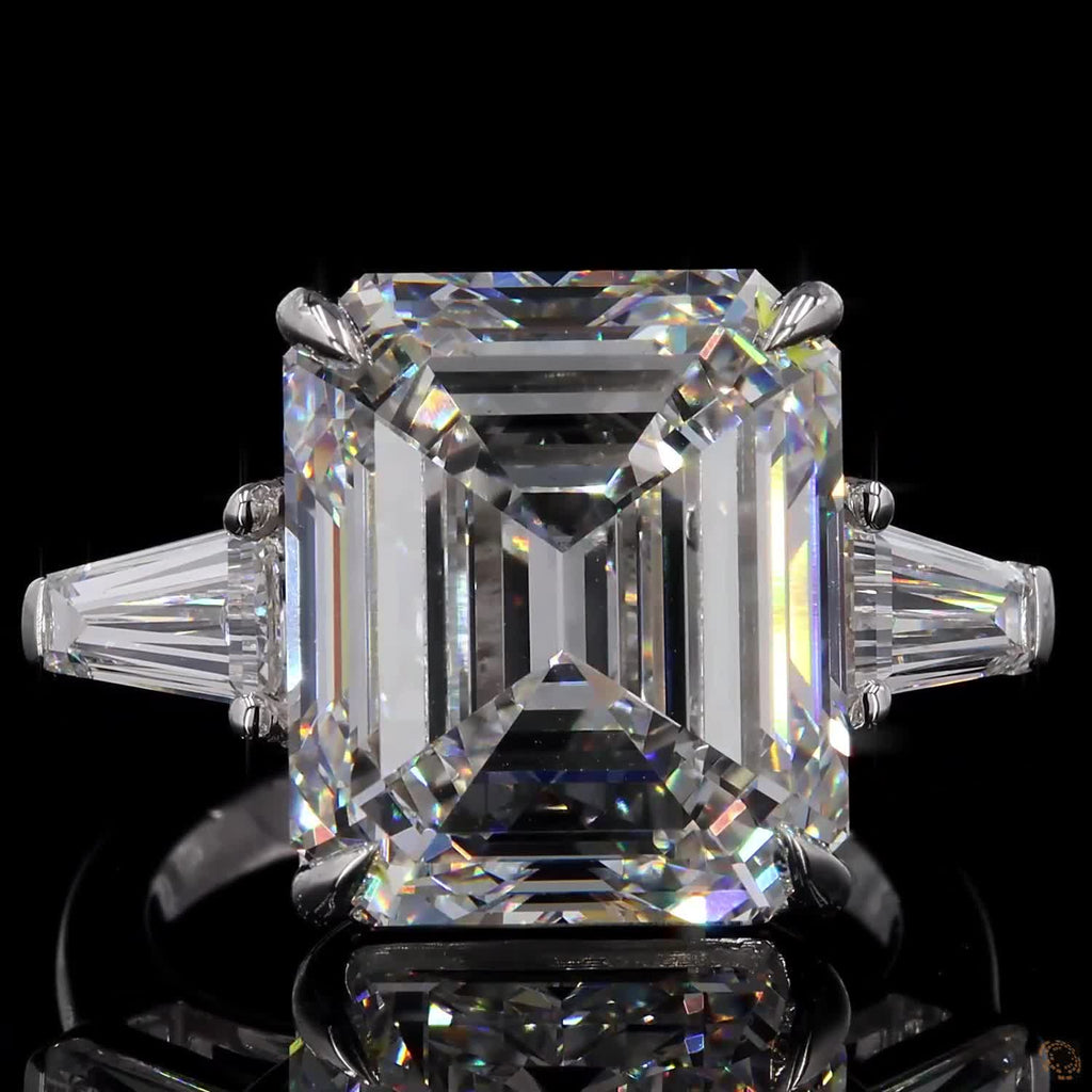 14.05 Ct Emerald cut ring large, Emerald cut Engagement Ring