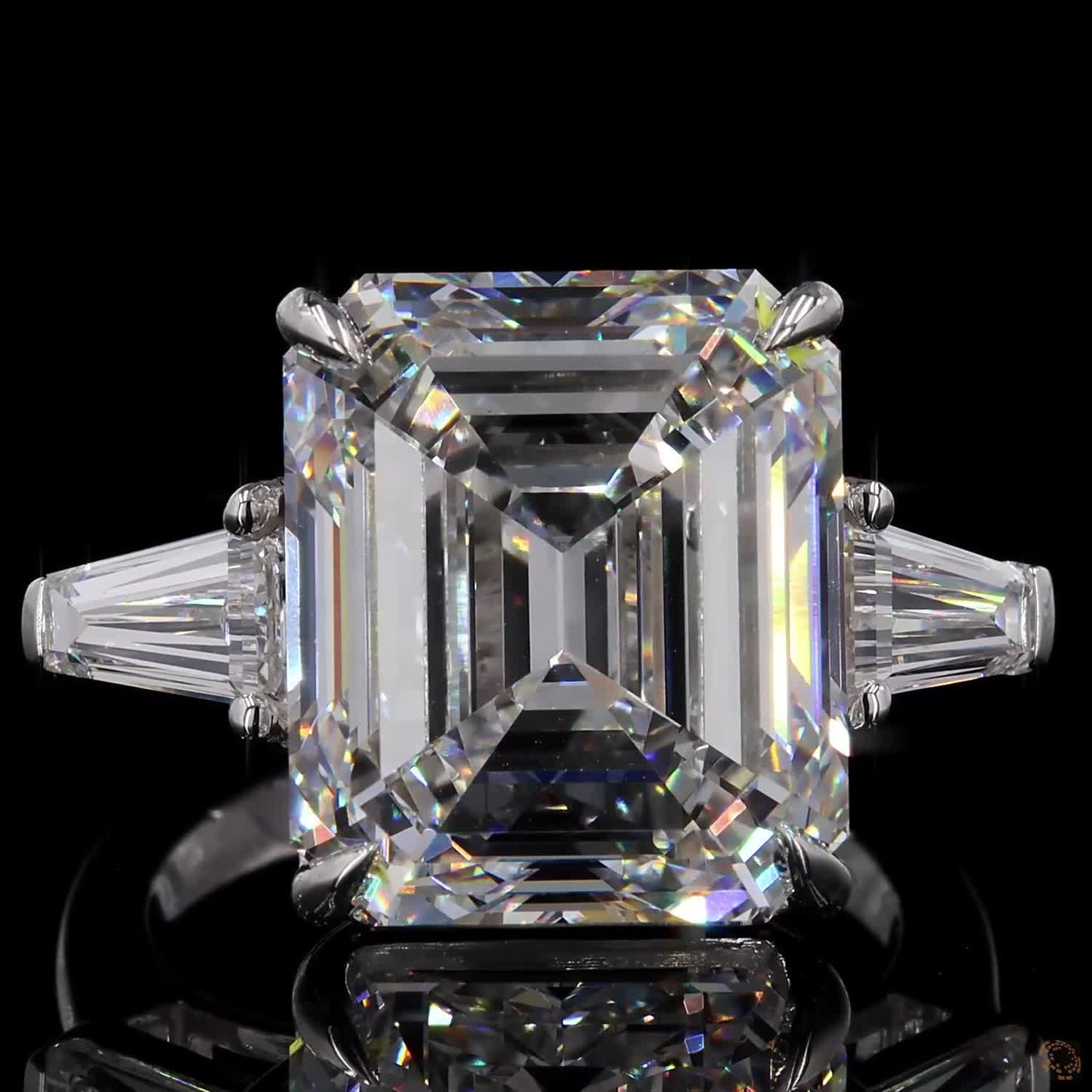 14.05 Ct Emerald cut ring large, Emerald cut Engagement Ring