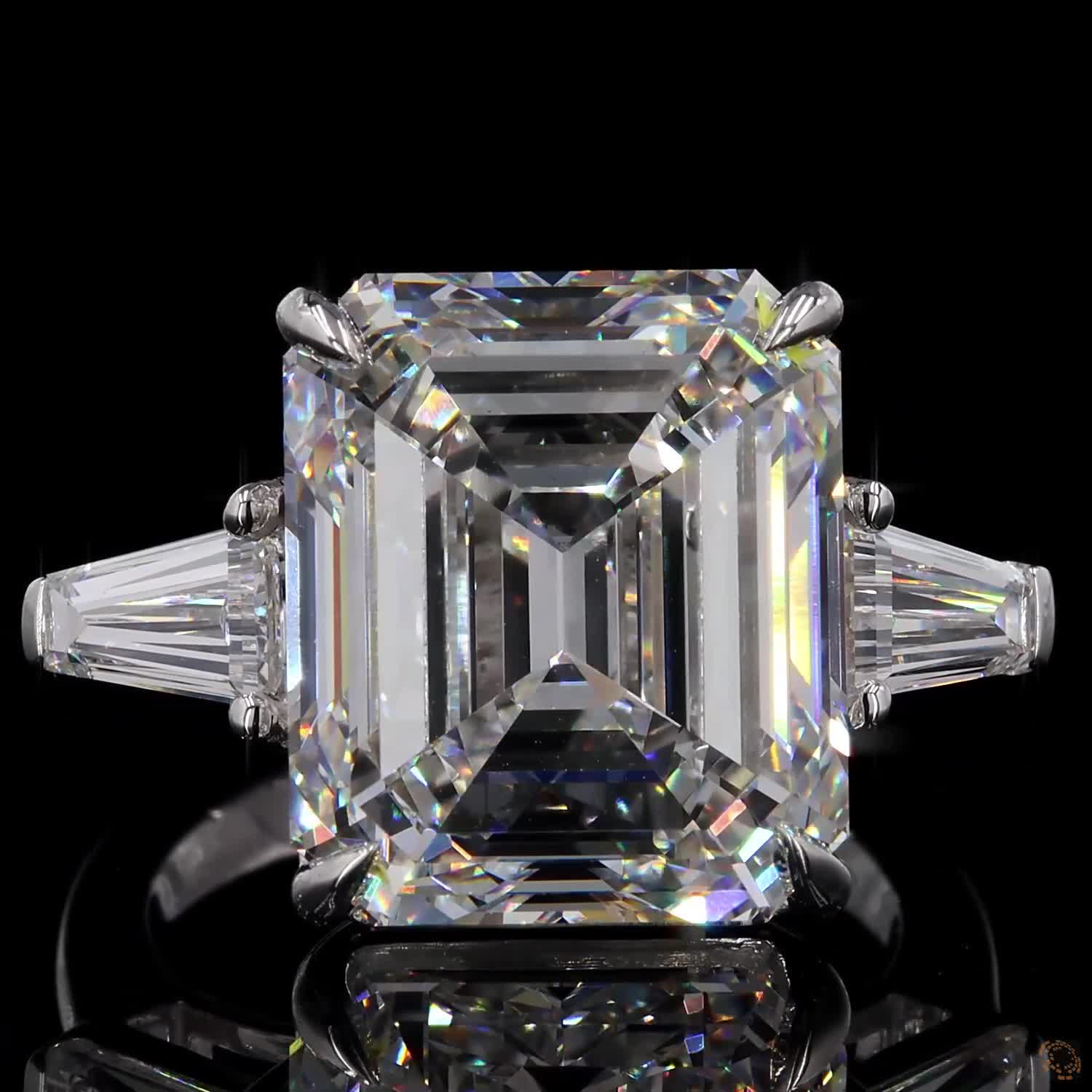 14.05 Ct Emerald cut ring large, Emerald cut Engagement Ring