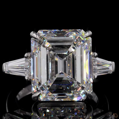 14.05 Ct Emerald cut ring large, Emerald cut Engagement Ring