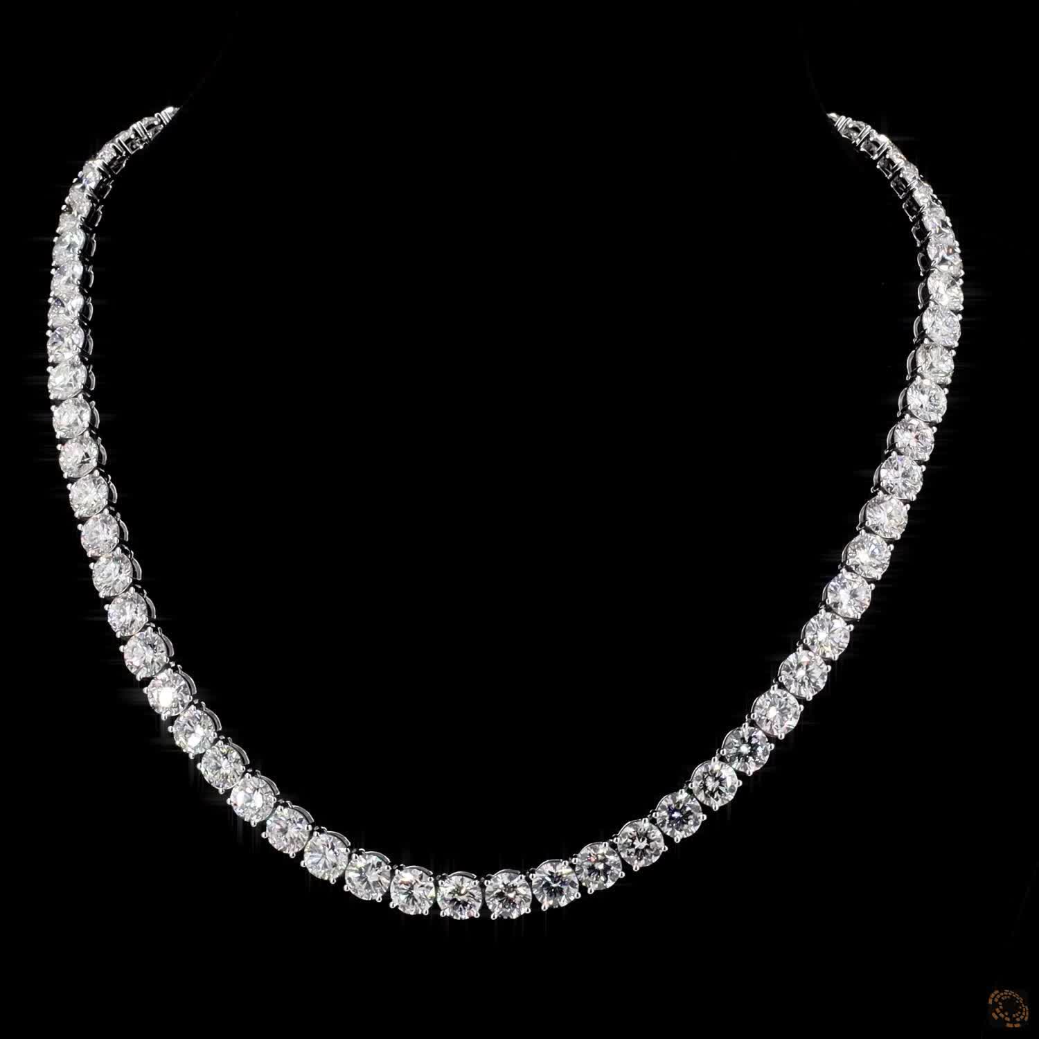 68.74 Ct Tennis Necklace / Diamond Eternity Chain