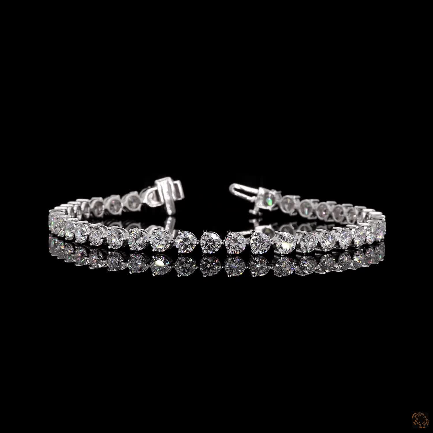 8.84 Ct Classic Round Cut Moissanite Tennis Bracelet – 14K White Gold Finish Fine Jewelry