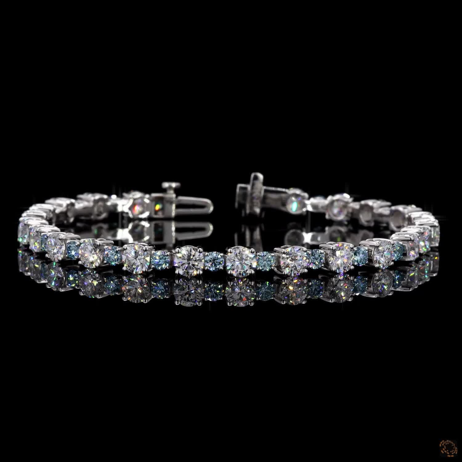 9.27 Ct Classic Stackable Tennis Fancy Color Diamond Bracelet