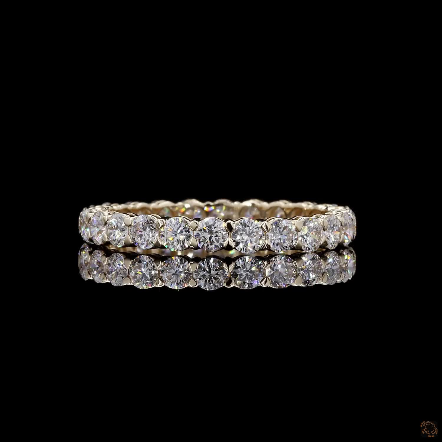 1.56 Ct 14K White Gold Round Brilliant Cut Diamond Eternity Wedding Band | Shared Prong Full Eternity Ring