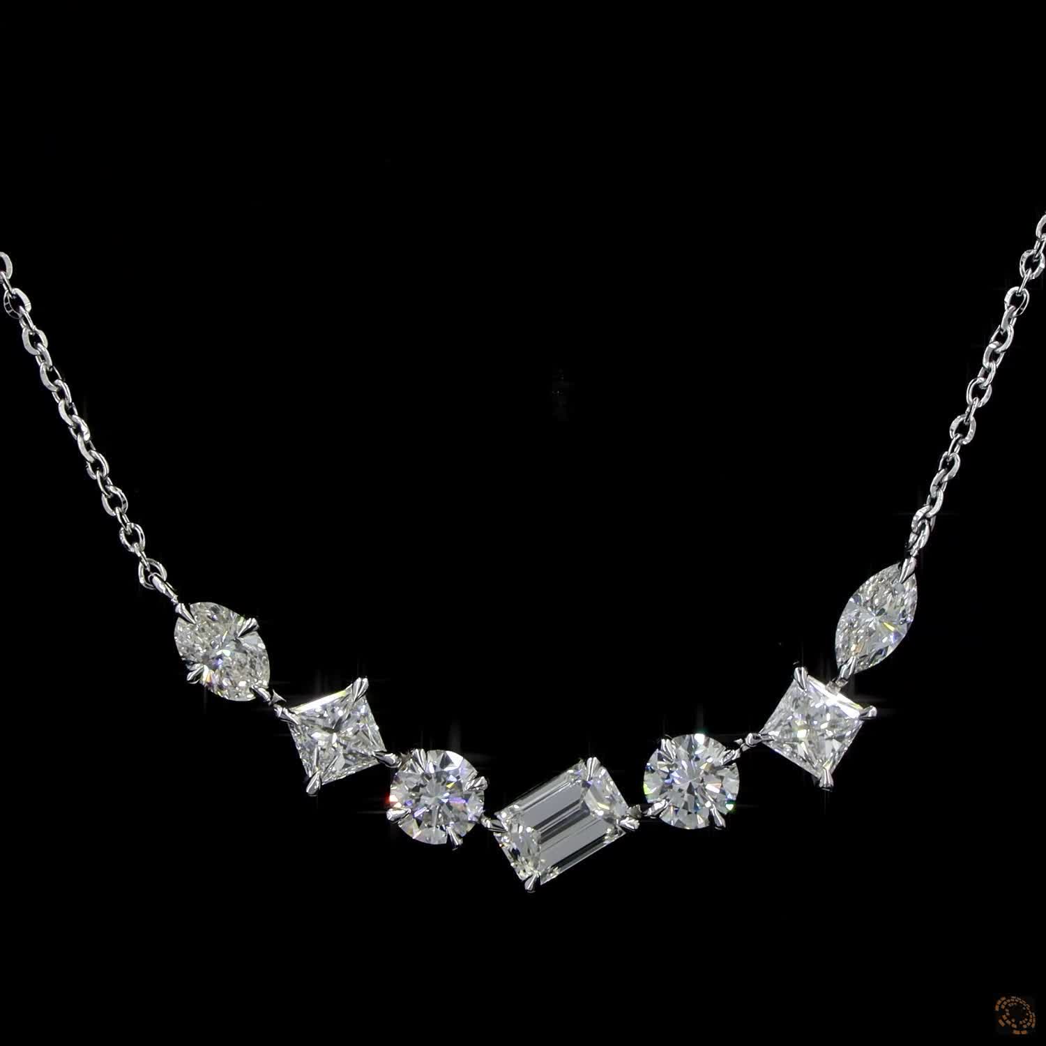 3.86 Cts Multi-Shape Lab Grown Diamond Necklace