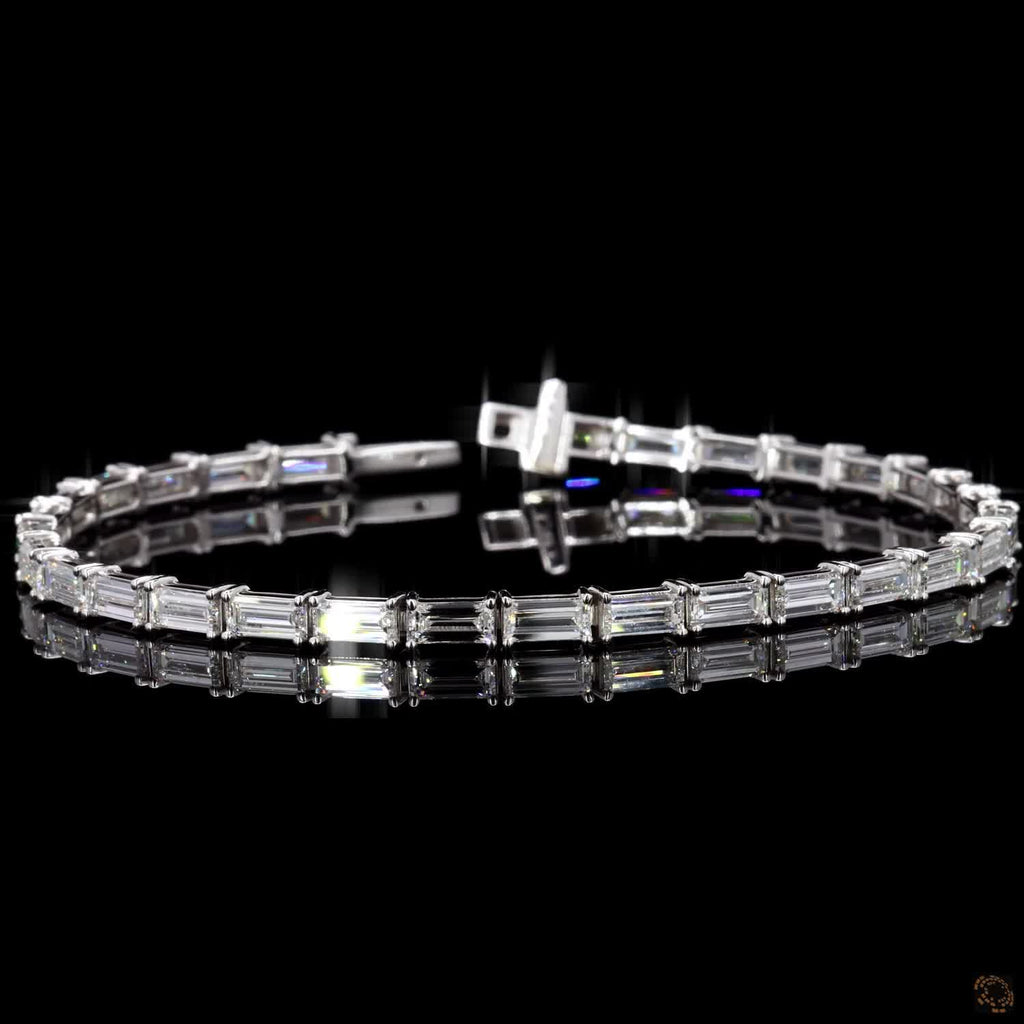 7.11Ct  Baguette Cut Diamond Tennis Bracelet