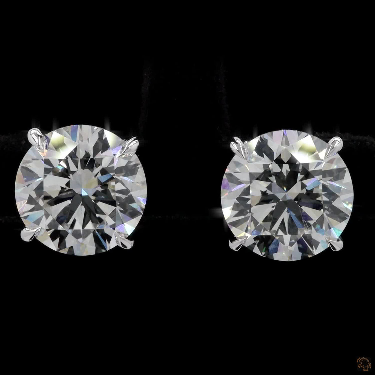 6.16 Ct 14K WHITE GOLD Round Shape Studs Earring