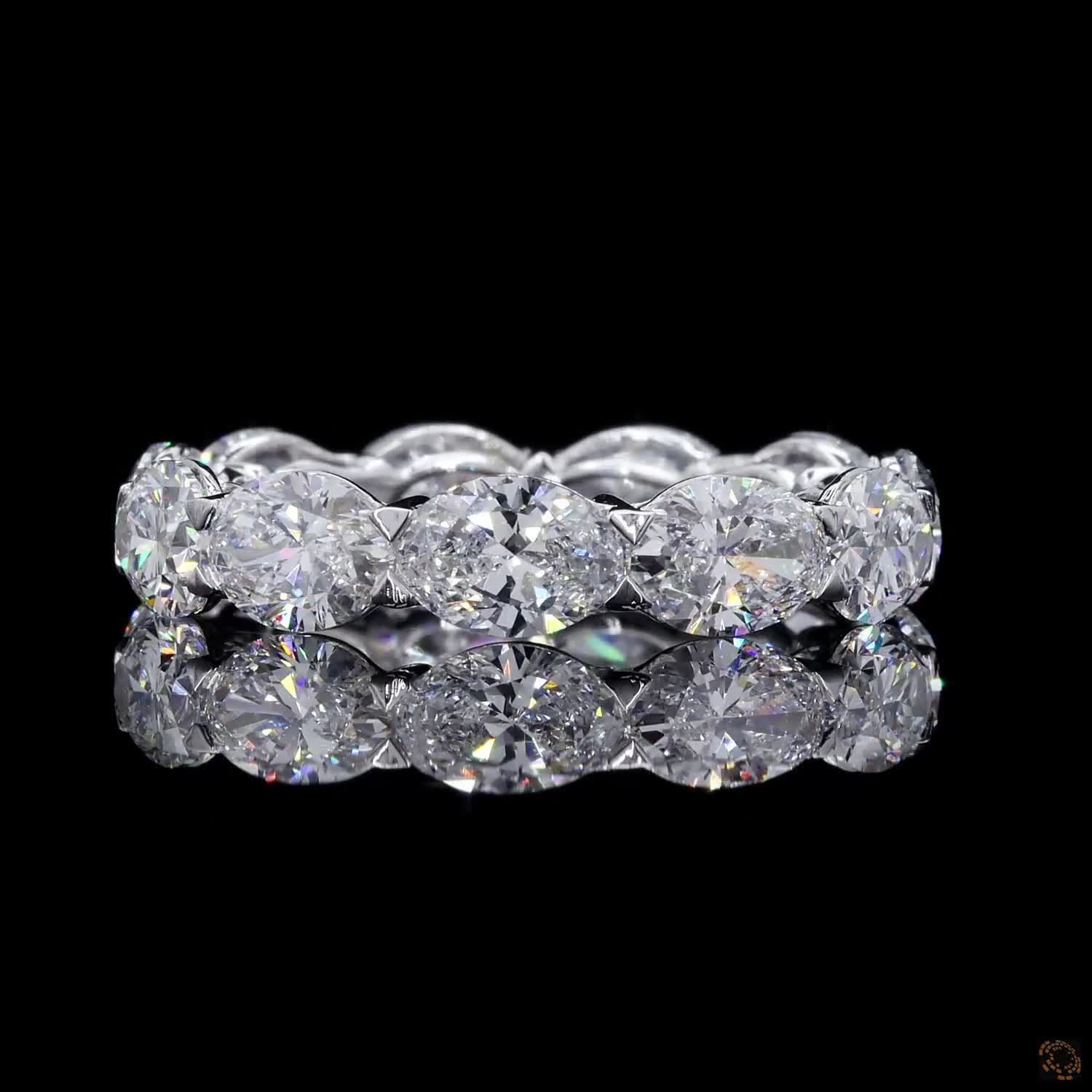 5.70 Ct Luxury Oval Diamond Full Eternity Band | White Gold Anniversary Ring for Her