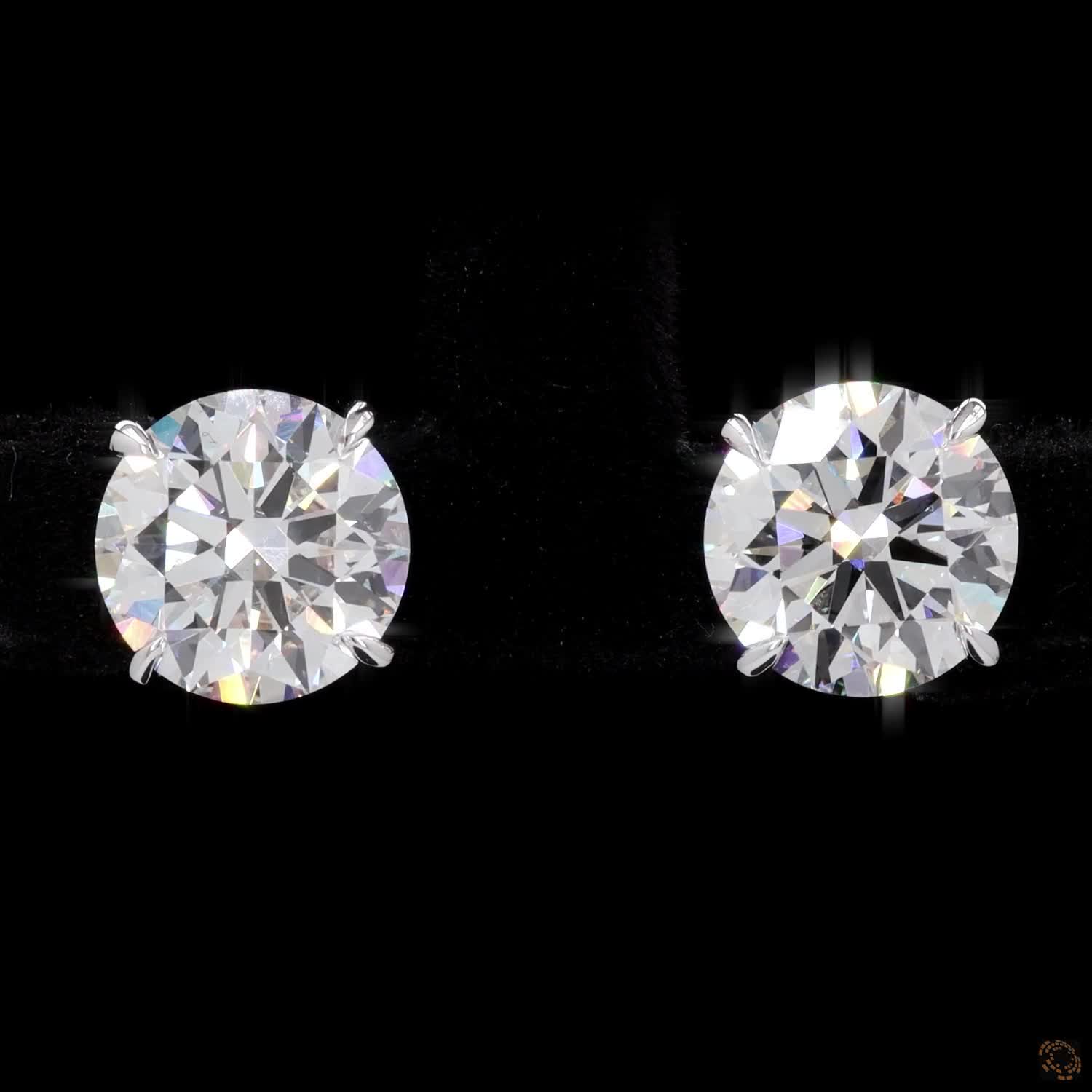 4.06 Ct 14K WHITE GOLD Round Shape Studs Earring